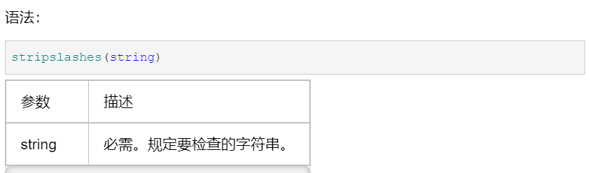 stripslashes函数用法